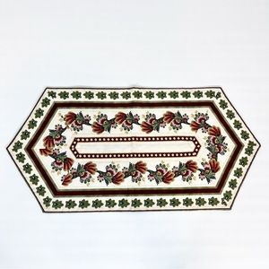 Hand Made Folk Art Quilted Table Runner Reversible Vintage